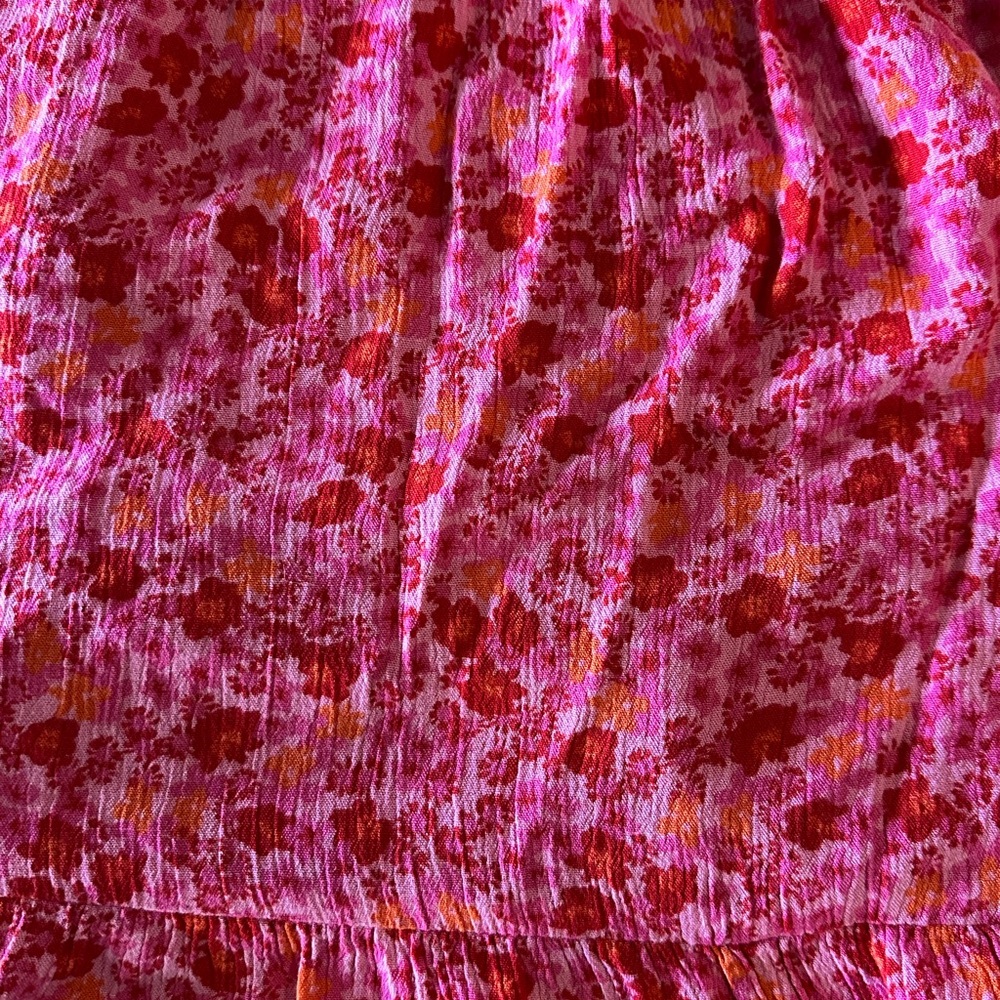wild fable Pink and Orange Floral Tiered Swing Dress - Picture 4 of 4